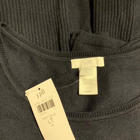 NWT $79 J.Jill Navy blue tunic sweater with ribbing godet Large Tall LT - XL - Picture 5 of 7
